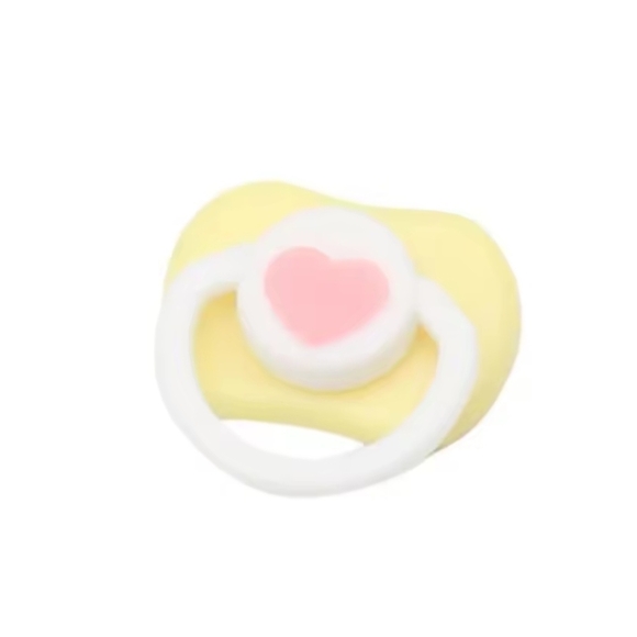 Charming Yellow and Pink Heart Kids Pacifier - Picture 1 of 5